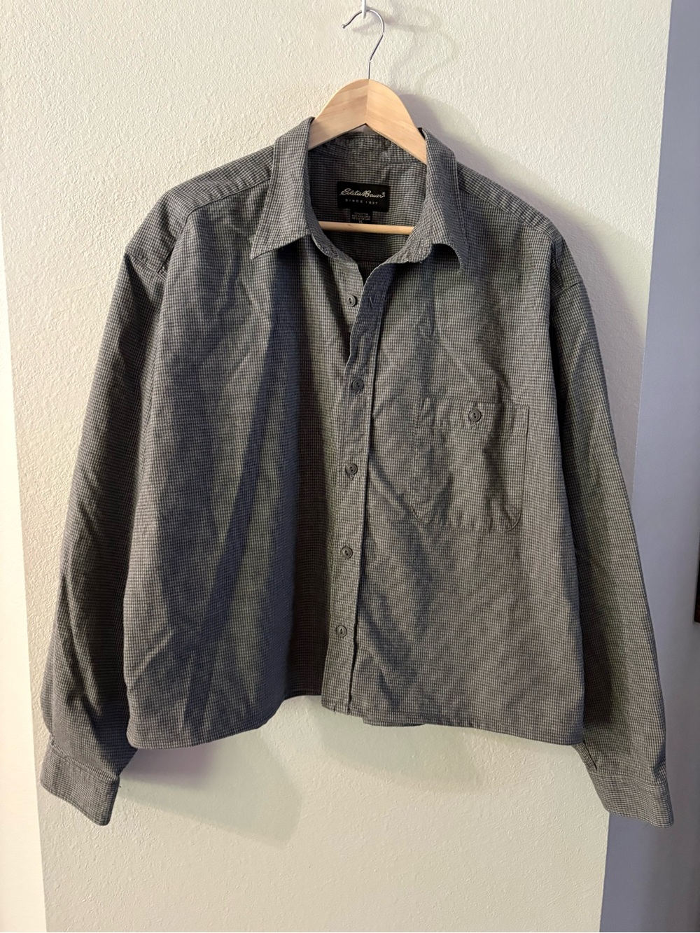 Boxy Button Down Oversized Cotton Shirt 90s Dadcore Reworked Eddie Bauer